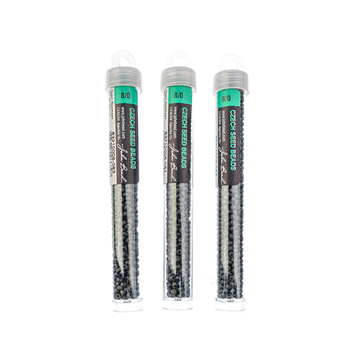 Czech Seedbead Approx 22g Vial 8/0 - White/Black/Multi Shades