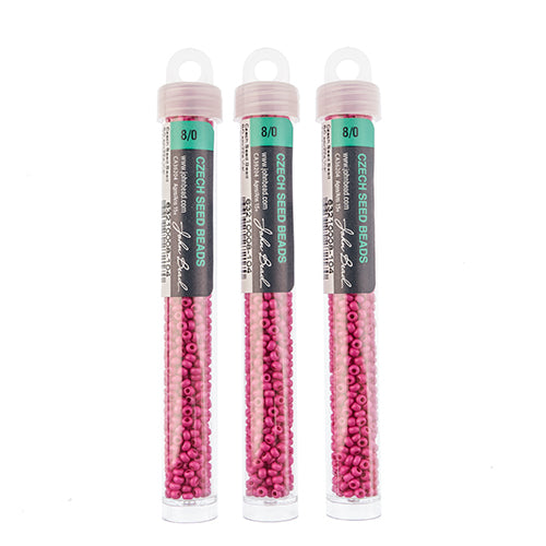Czech Seedbead Approx 22g Vial 8/0 - Pink Shades