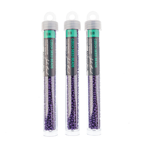 Czech Seedbead Approx 22g Vial 8/0 - Purple Shades