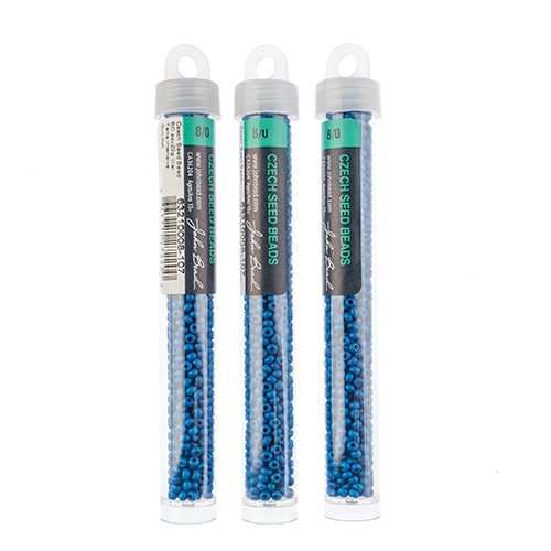 Czech Seedbead Approx 22g Vial 8/0 - Blue Shades