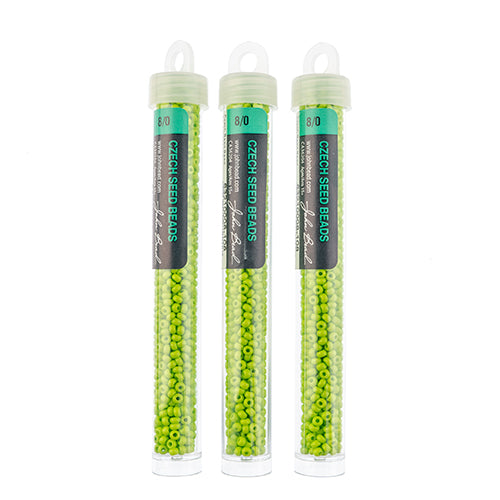 Czech Seedbead Approx 22g Vial 8/0 - Green Shades