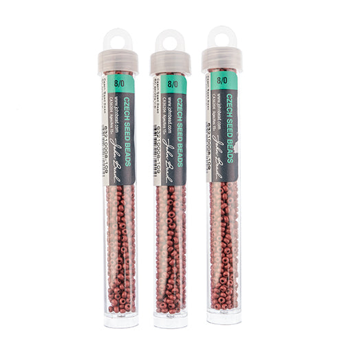 Czech Seedbead Approx 22g Vial 8/0 - Brown Shades