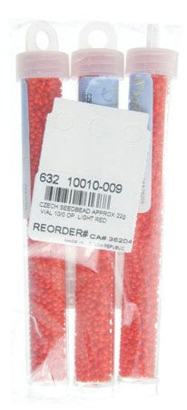 Czech Seed Bead Approx 22g Vial 10/0 - Red Shades