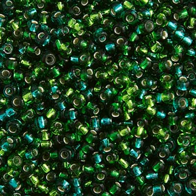 Czech Seed Bead Approx 22g Vial 10/0 - Green Shades