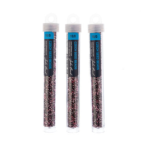 Czech Seed Bead Approx 22g Vial 10/0 - Purple Shades