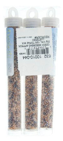 Czech Seed Bead Approx 22g Vial 10/0 - Brown Shades