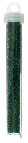 Czech Seed Bead Approx 22g Vial 10/0 - Green Shades