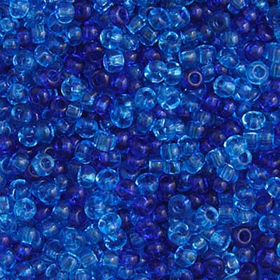 Czech Seed Bead Approx 22g Vial 10/0 - Blue Shades