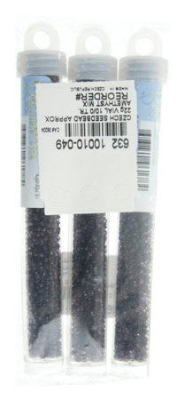 Czech Seed Bead Approx 22g Vial 10/0 - Purple Shades