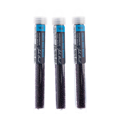 Czech Seed Bead Approx 22g Vial 10/0 - Purple Shades