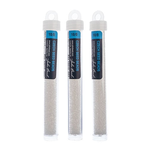 Czech Seed Bead Approx 22g Vial 10/0 - White/Black Shades