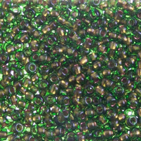 Czech Seed Bead Approx 22g Vial 10/0 - Green Shades