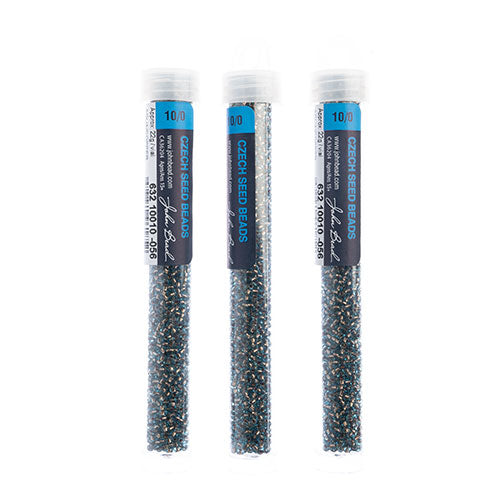 Czech Seed Bead Approx 22g Vial 10/0 - Blue Shades