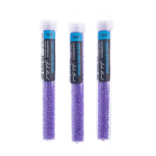 Czech Seed Bead Approx 22g Vial 10/0 - Purple Shades