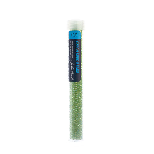 Czech Seed Bead Approx 22g Vial 10/0 - Green Shades