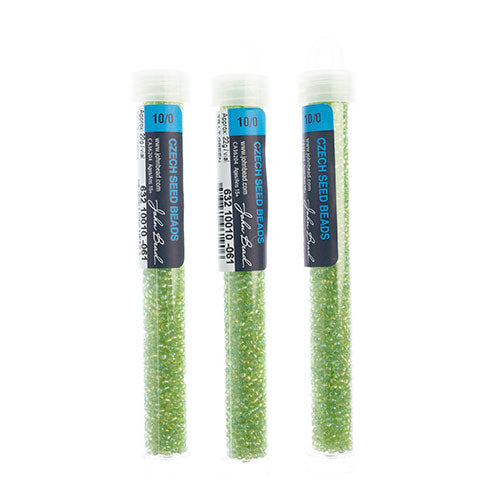 Czech Seed Bead Approx 22g Vial 10/0 - Green Shades