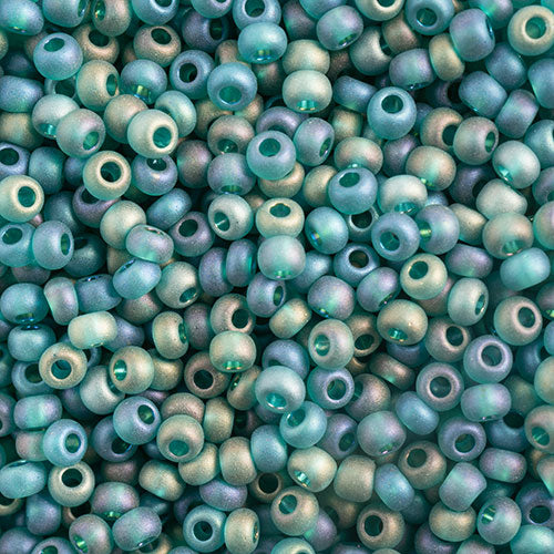 Czech Seed Bead Approx 22g Vial 10/0 - Green Shades