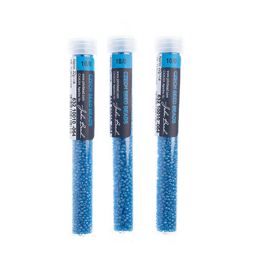 Czech Seed Bead Approx 22g Vial 10/0 - Blue Shades
