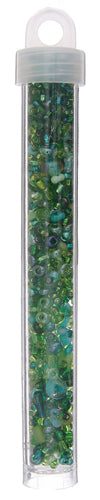 Czech Seed Bead Approx 22g Vial 10/0 - Green Shades