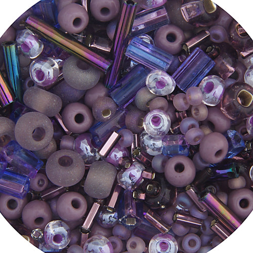 Czech Seed Bead Approx 22g Vial 10/0 - Purple Shades