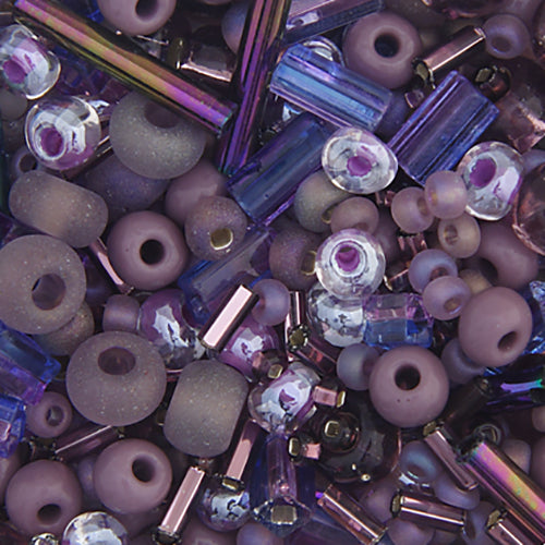 Czech Seed Bead Approx 22g Vial 10/0 - Purple Shades