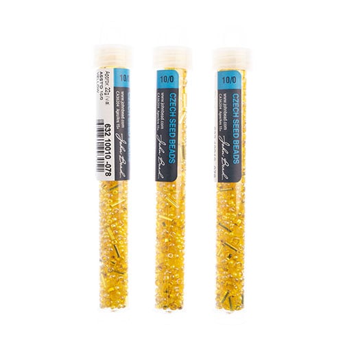 Czech Seed Bead Approx 22g Vial 10/0 - Yellow/Orange Shades