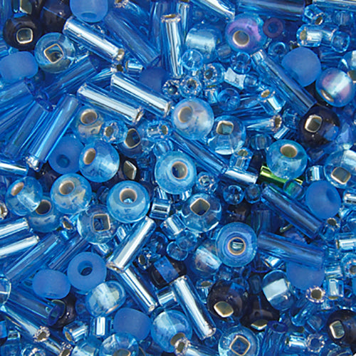 Czech Seed Bead Approx 22g Vial 10/0 - Blue Shades