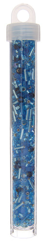 Czech Seed Bead Approx 22g Vial 10/0 - Blue Shades