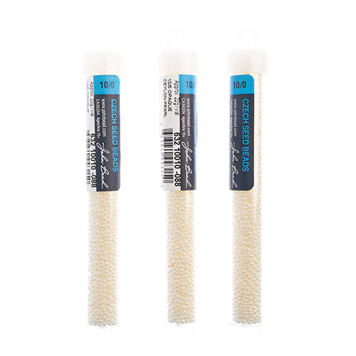 Czech Seed Bead Approx 22g Vial 10/0 - White/Black Shades