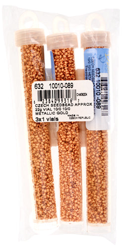 Czech Seed Bead Approx 22g Vial 10/0 - Yellow/Orange Shades