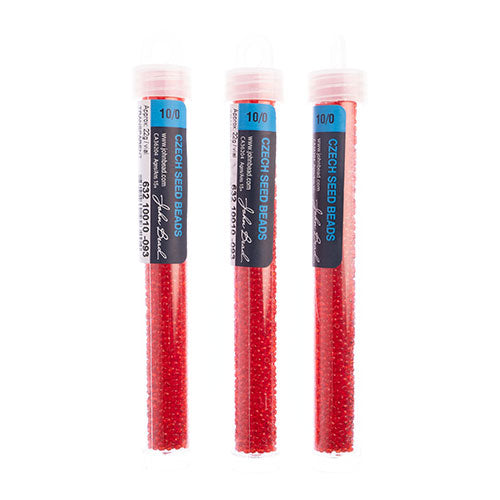 Czech Seed Bead Approx 22g Vial 10/0 - Red Shades