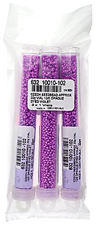 Czech Seed Bead Approx 22g Vial 10/0 - Purple Shades