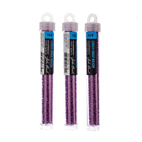 Czech Seed Bead Approx 22g Vial 10/0 - Purple Shades