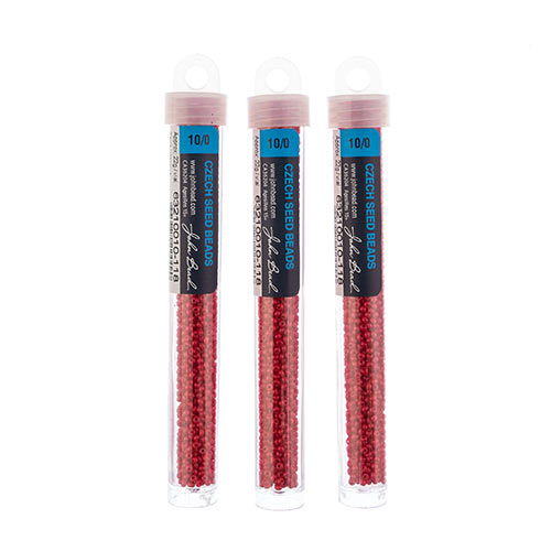 Czech Seed Bead Approx 22g Vial 10/0 - Red Shades