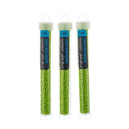 Czech Seed Bead Approx 22g Vial 10/0 - Green Shades