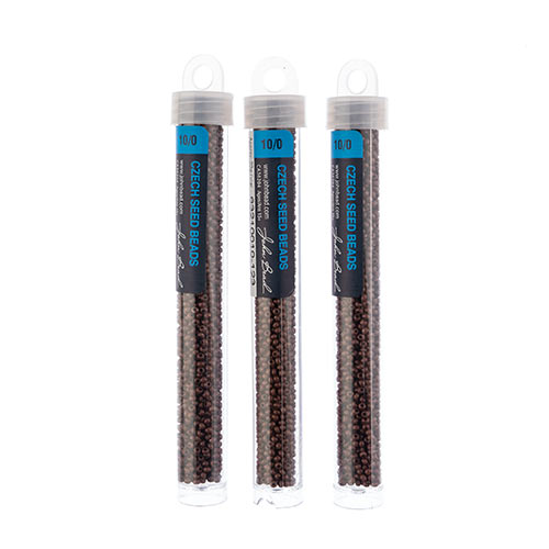 Czech Seed Bead Approx 22g Vial 10/0 - Brown Shades