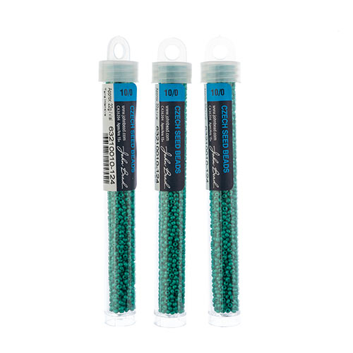 Czech Seed Bead Approx 22g Vial 10/0 - Green Shades
