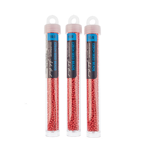 Czech Seed Bead Approx 22g Vial 10/0 - Red Shades