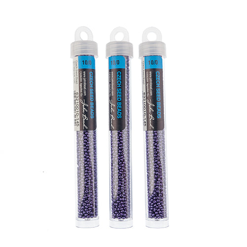 Czech Seed Bead Approx 22g Vial 10/0 - Purple Shades