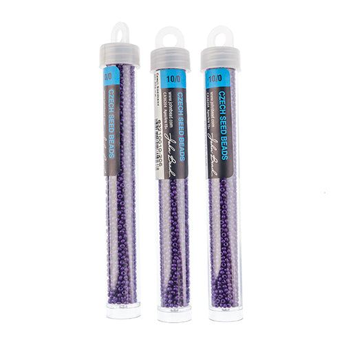 Czech Seed Bead Approx 22g Vial 10/0 - Purple Shades