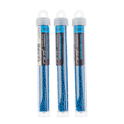 Czech Seed Bead Approx 22g Vial 10/0 - Blue Shades