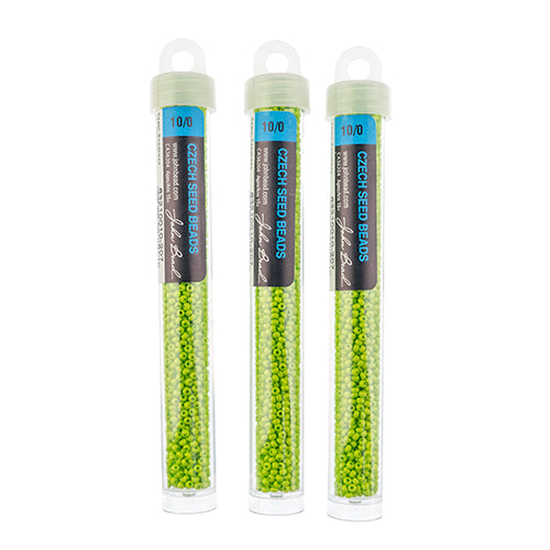 Czech Seed Bead Approx 22g Vial 10/0 - Green Shades