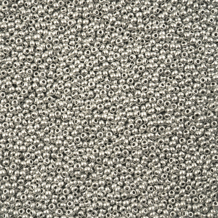 Czech Seed Beads 22g Vial 10/0 Metallic Silver