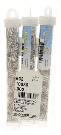 Czech Seedbead Approx 22g Vial # 3 Bugle Beads