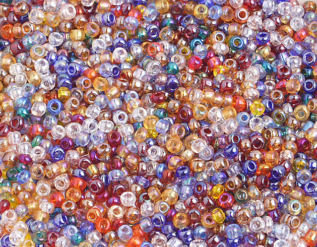 Czech Seed Beads 10/0 Transparent - Multi Shades