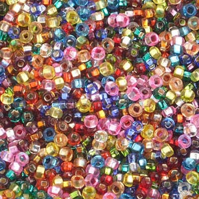 Czech Seed Beads 10/0 Silver Lined - Crystal/Multi Shades