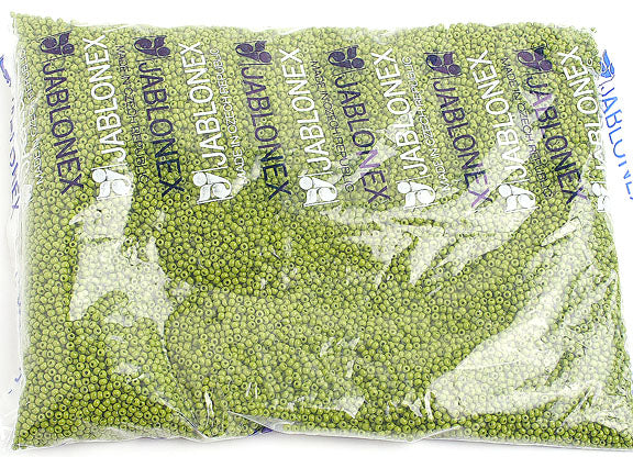 Czech Seed Beads 10/0 Opaque - Green Shades