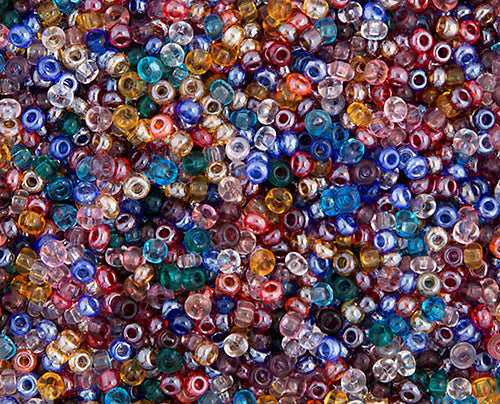 Czech Seed Beads 10/0 Transparent - Multi Shades
