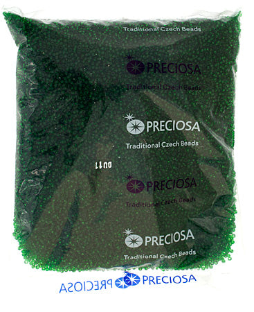 Czech Seed Beads 10/0 Transparent - Green Shades