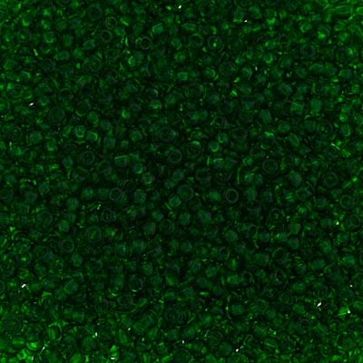 Czech Seed Beads 10/0 Transparent - Green Shades